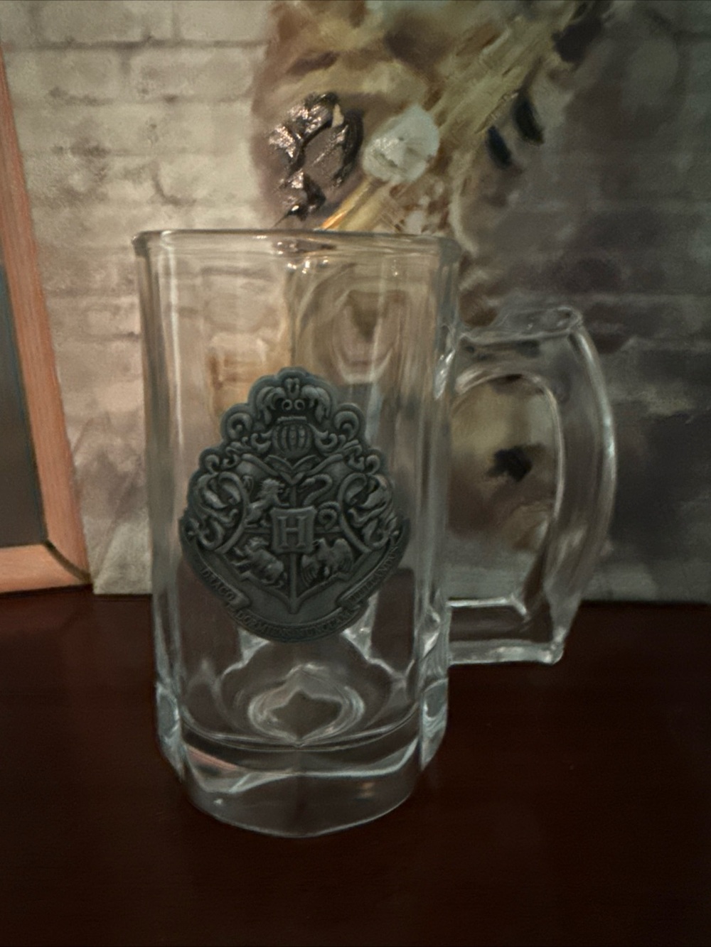 Harry Potter Hogwarts 500ml Crest Glass Tankard Stein